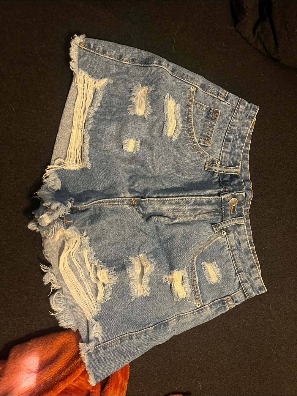 SHEIN Light Blue Distressed Denim Shorts